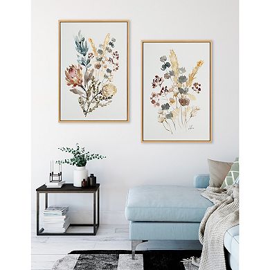 Sylvie Wildflower Bunch and Wild Salvia Framed Canvas Art Set by Sara Berrenson