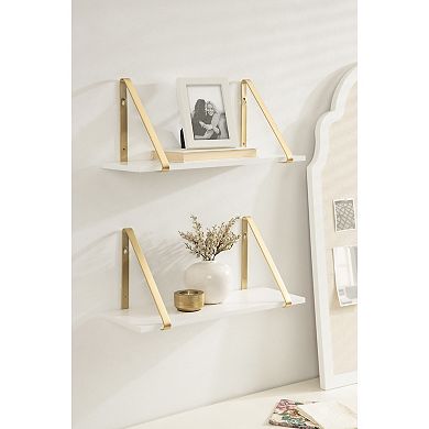 Soloman Wooden Shelves with Brackets 2 Pk-18"