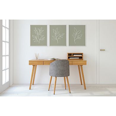 Sylvie Modern Sage Green Botanical Print Framed Canvas Art Set by The Creative Bunch Studio