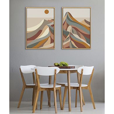 Sylvie Mid Century Modern Mountains Framed Canvas by Rachel Lee of My Dream Wall