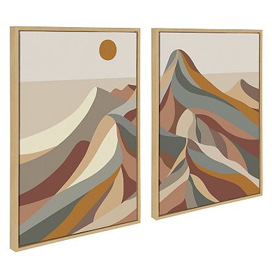 Sylvie Mid Century Modern Mountains Framed Canvas by Rachel Lee of My Dream Wall