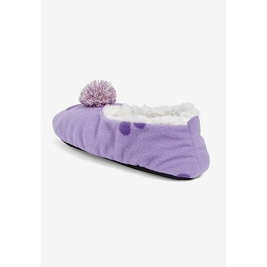 Dreams & Co. Plus Size Pom Pom Slipper