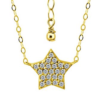Aleure Precioso Sterling Silver Cubic Zirconia Star Frontal Necklace