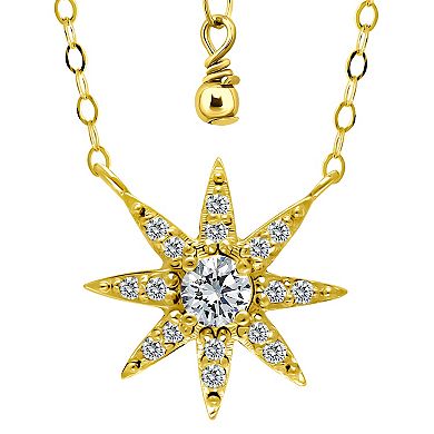 Aleure Precioso Sterling Silver Cubic Zirconia North Star Frontal Necklace
