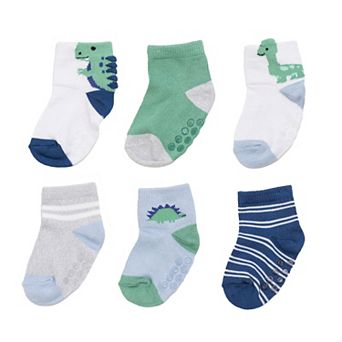 Baby & Toddler Boys Jumping Beans® Dinosaur 6 Pack Low-Cut Soft Grip Socks