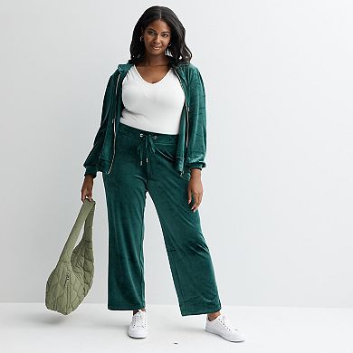 Plus Size Industry Pull-On Bootcut Velour Pants