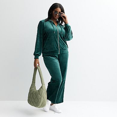 Plus Size Industry Long Sleeve Zip-Front Hoodie