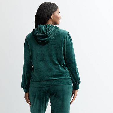 Plus Size Industry Long Sleeve Zip-Front Hoodie