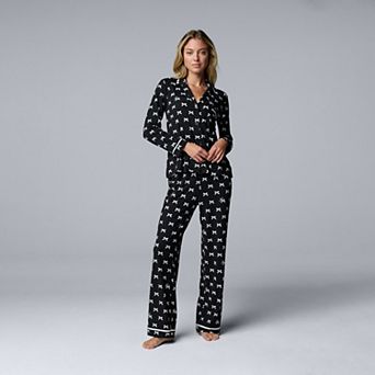Women's Simply Vera Vera Wang Cozy Long Sleeve Pajama Top & Pajama Bottoms Set