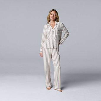Women's Simply Vera Vera Wang Cozy Long Sleeve Pajama Top & Pajama Bottoms Set