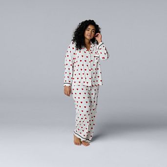 Plus Size Simply Vera Vera Wang Cozy Long Sleeve Pajama Top & Pajama Pants Set