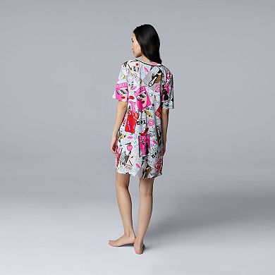 Women's Simply Vera Vera Wang Cozy Short Sleeve Sleepshirt
