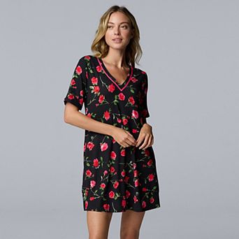 Women's Simply Vera Vera Wang Cozy Short Sleeve Sleepshirt