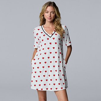 Women's Simply Vera Vera Wang Cozy Short Sleeve Sleepshirt