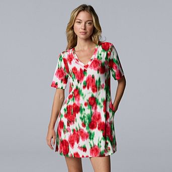 Women's Simply Vera Vera Wang Cozy Short Sleeve Sleepshirt