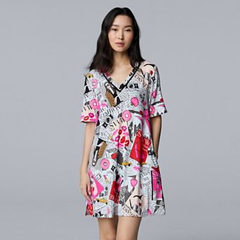 Women's Simply Vera Vera Wang Cozy Short Sleeve Sleepshirt