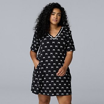 Plus Size Simply Vera Vera Wang Cozy Short Sleeve Sleepshirt