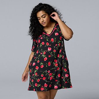 Plus Size Simply Vera Vera Wang Cozy Short Sleeve Sleepshirt
