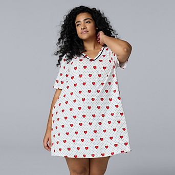 Plus Size Simply Vera Vera Wang Cozy Short Sleeve Sleepshirt