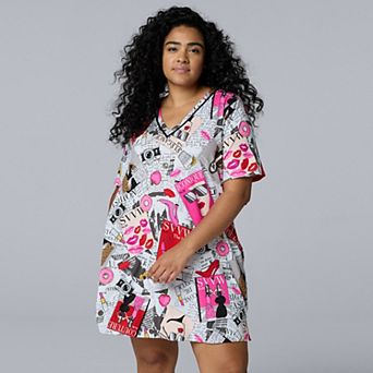 Plus Size Simply Vera Vera Wang Cozy Short Sleeve Sleepshirt