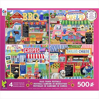 Ceaco Food Truck Puzzle Set of Four (500 Pieces)