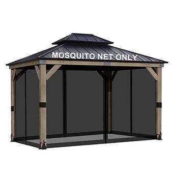 Aoodor Gazebo Replacement Curtain,Universal 4-Privacy Panel,Gazebo Sidewalls(Curtains Only)