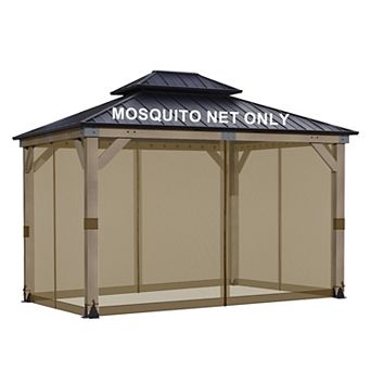 Aoodor Gazebo Replacement Curtain,Universal 4-Privacy Panel,Gazebo Sidewalls(Curtains Only)