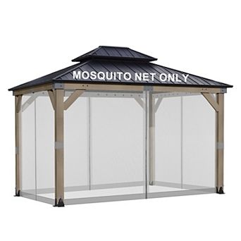 Aoodor Gazebo Replacement Curtain,Universal 4-Privacy Panel,Gazebo Sidewalls(Curtains Only)