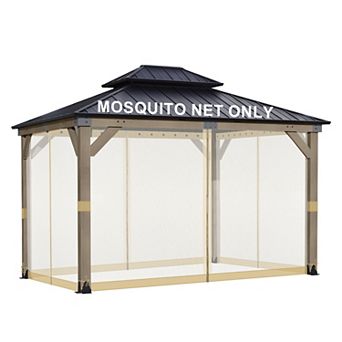 Aoodor Gazebo Replacement Curtain,Universal 4-Privacy Panel,Gazebo Sidewalls(Curtains Only)
