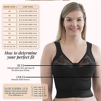 Front Closure Back Support Long Line Bra