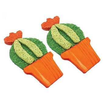 AE Cage Company Nibbles Barrel Cactus Loofah Chew Toy with Wood - 2 count