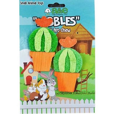 AE Cage Company Nibbles Barrel Cactus Loofah Chew Toy with Wood - 2 count