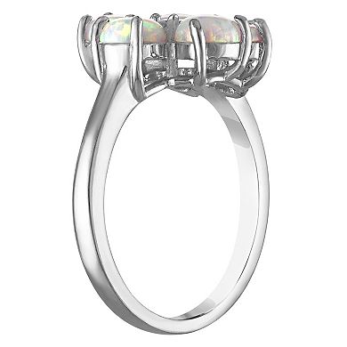 Designs by Gioelli Sterling Silver Opal Flower Ring