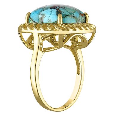 Designs by Gioelli Gold Over Sterling Silver 5 Carat Copper Turquoise Ring