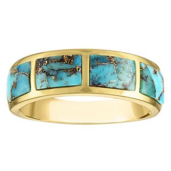 Designs by Gioelli Gold Over Sterling Silver 1 1/2 Carat Copper Turquoise Ring