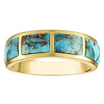 Designs by Gioelli Gold Over Sterling Silver 1 1/2 Carat Copper Turquoise Ring