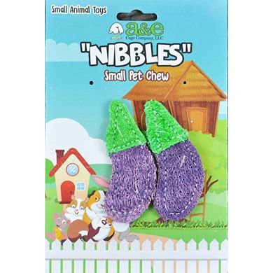 AE Cage Company Nibbles Eggplant Loofah Chew Toys - 2 count