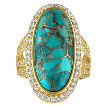 Designs by Gioelli Gold Plated Sterling Silver Turquoise Ring