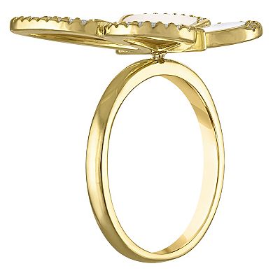 Designs by Gioelli Gold Over Sterling Silver Mother-of-Pearl Butterfly Ring