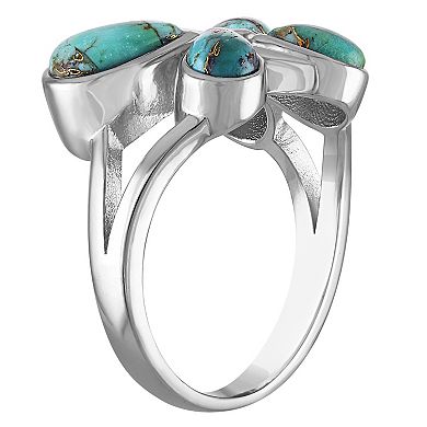 Designs by Gioelli Sterling Silver Blue Copper Turquoise Butterfly Ring