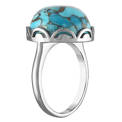 Designs by Gioelli Sterling Silver Blue Copper Turquoise Ring