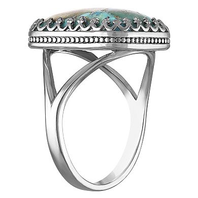 Designs by Gioelli Sterling Silver Turqoise Crown Ring