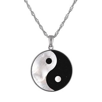 Designs by Gioelli Sterling Silver Black Onyx Ying Yang Pendant Necklace