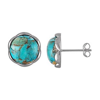 Designs by Gioelli Sterling Silver Blue Copper Turquoise Earrings