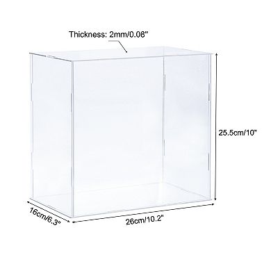Acrylic Display Case Plastic Box Cube Storage Box Assemble Showcase 10.2"x6.3"x10"