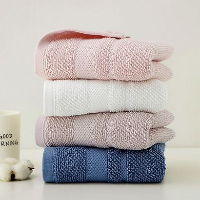 Solid Hand Towels, 100% Cotton for Bathroom Soft Absorbent Gifts Towel 2 Pack
