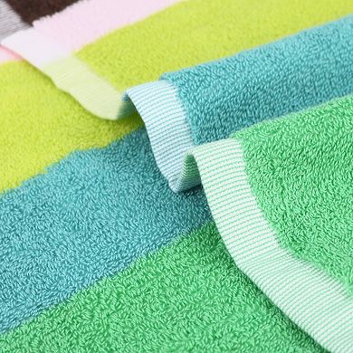 Striped Hand Towels Set, Absorbent Soft Towel for Kitchen Spa Workout 4 Pack
