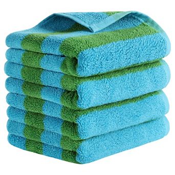 Striped Hand Towels Set, Absorbent Soft Towel for Kitchen Spa Workout 4 Pack