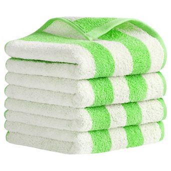 Striped Hand Towels Set, Absorbent Soft Towel for Kitchen Spa Workout 4 Pack