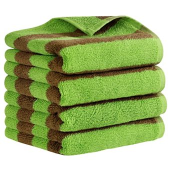 Striped Hand Towels Set, Absorbent Soft Towel for Kitchen Spa Workout 4 Pack